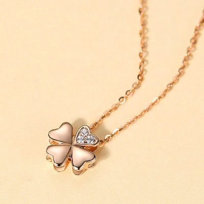 vòng cổ cỏ 4 lá dây chuyền vàng