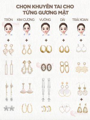Chọn bông tai theo dáng mặt nữ